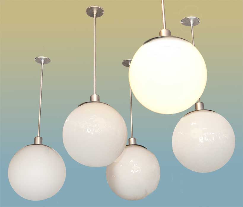 multiple spherical schoolhouse lights