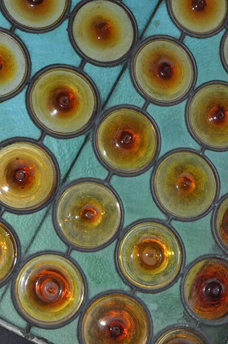 Arched Window, w/Bottle Glass Panes