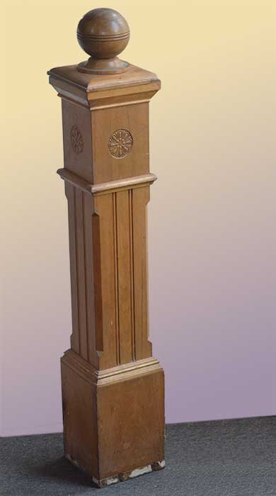 squared Newel post with round finial