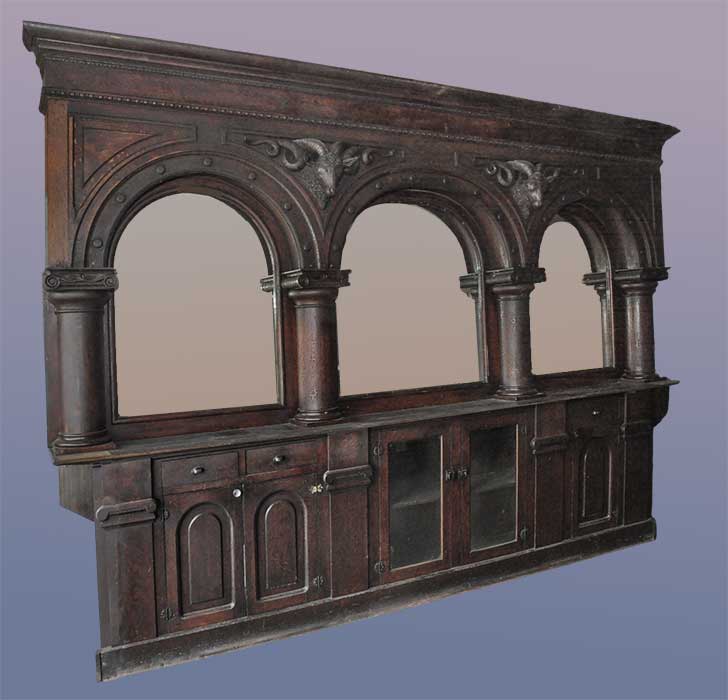 triple-arch saloon back bar