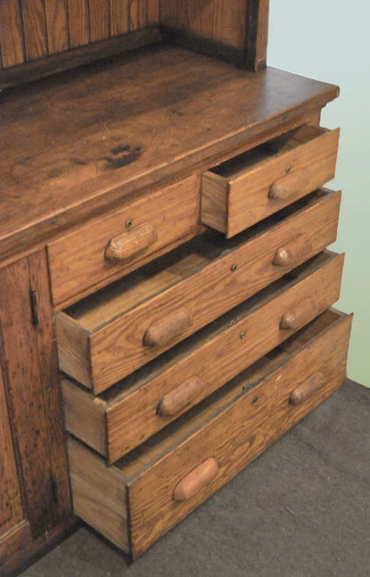 Large Pine Step-Back Cabinet