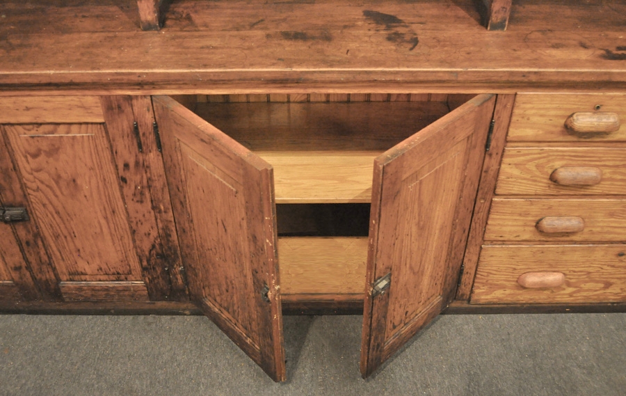 Large Pine Step-Back Cabinet