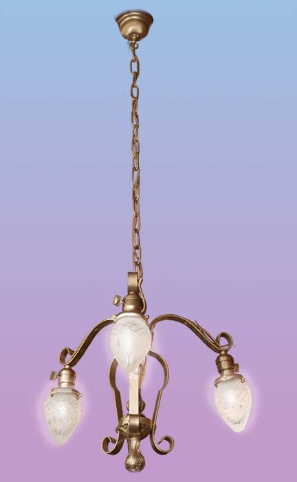 decorative three-arm ceiling light