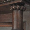 Full Carved Oak Mantel, w/3 Mirrors