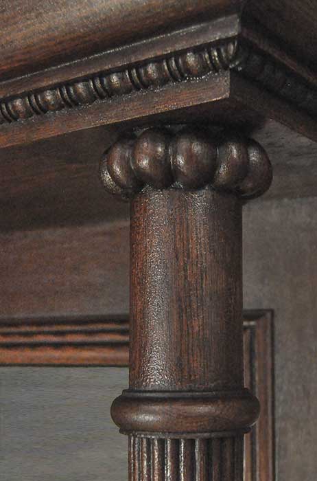 Full Carved Oak Mantel, w/3 Mirrors
