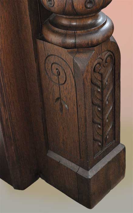 Carved Half Mantel, w/Floral Relief