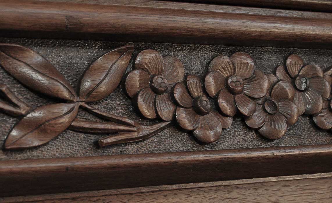 Carved Half Mantel, w/Floral Relief