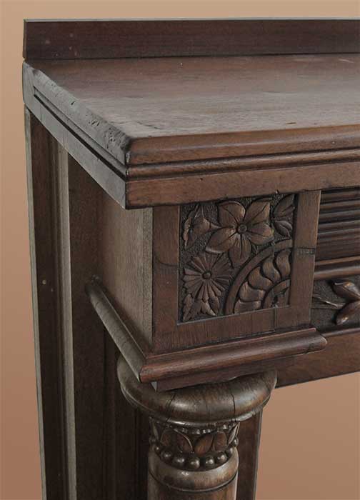 Carved Half Mantel, w/Floral Relief