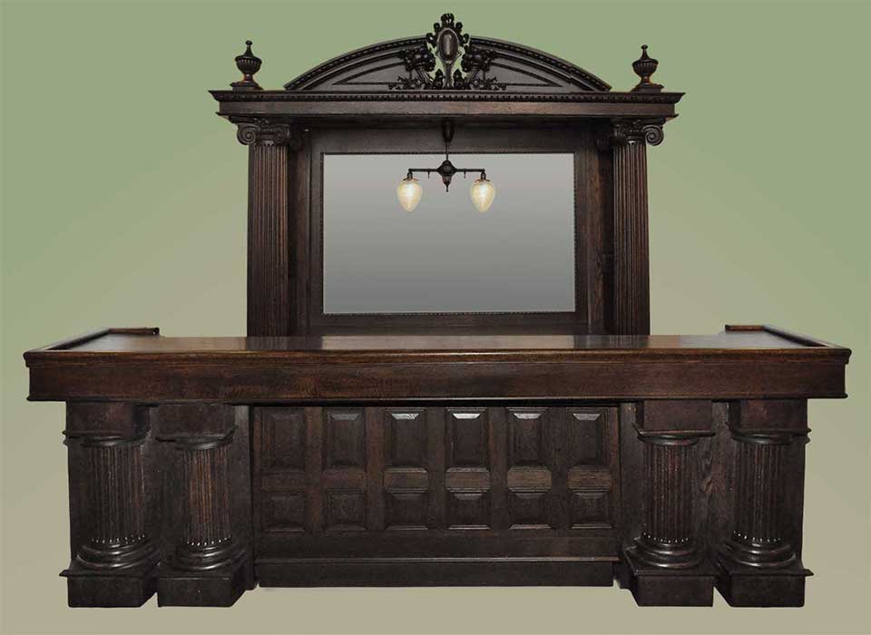 custom arched saloon front and back bar