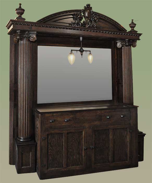 Mid-Sized, Arched Saloon Front & Back Bar