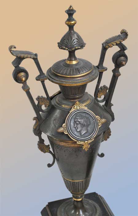 Pair of Metal Mantel Garnitures