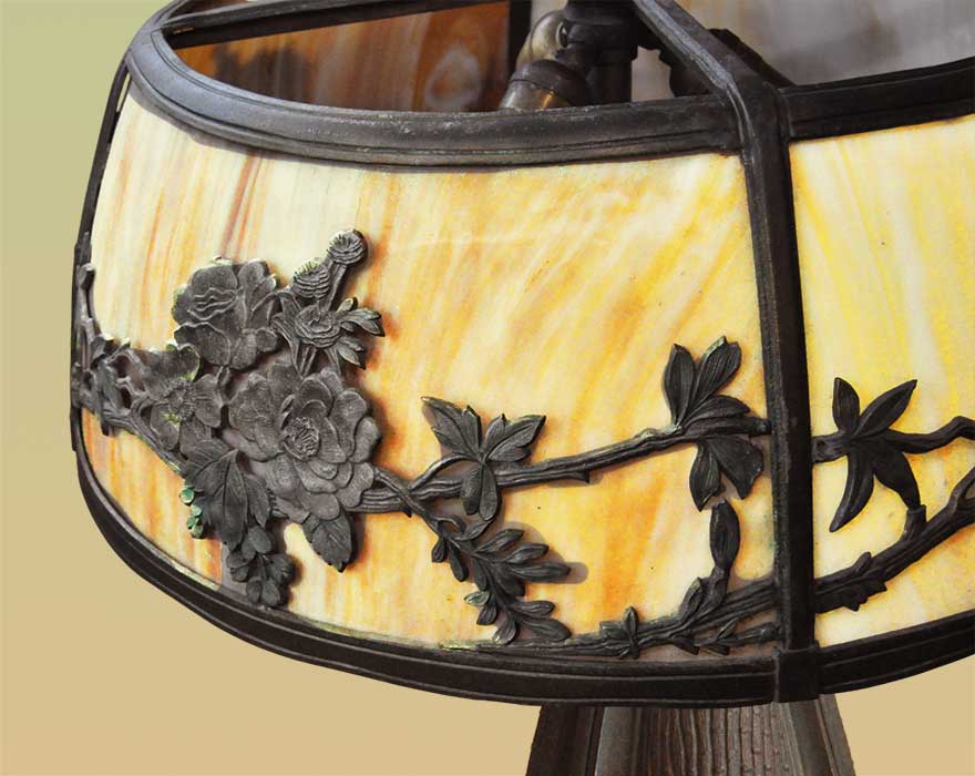 Shaped Slag Glass Lamp