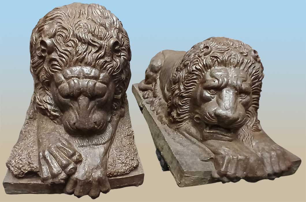cast-iron lion figures