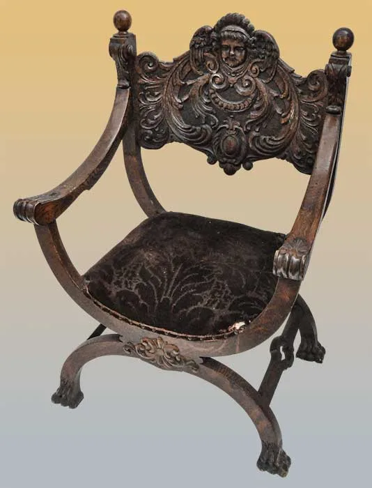 shaped chair with velvet seat
