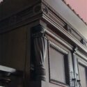 Large, Carved Walnut 3-Door Bookcase