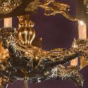 Elaborate Mythical Brass Chandelier
