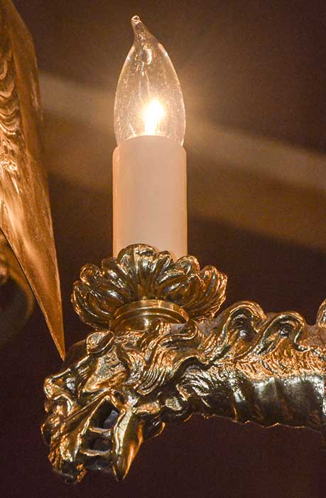 Elaborate Mythical Brass Chandelier