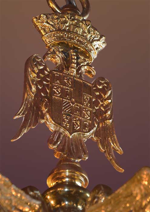 Elaborate Mythical Brass Chandelier