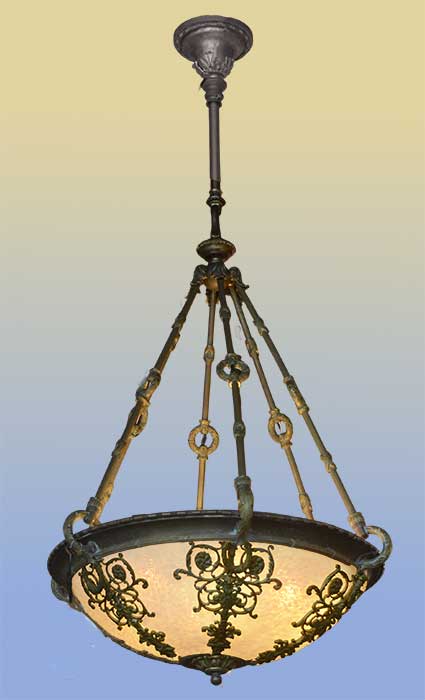 bent-glass bowl light