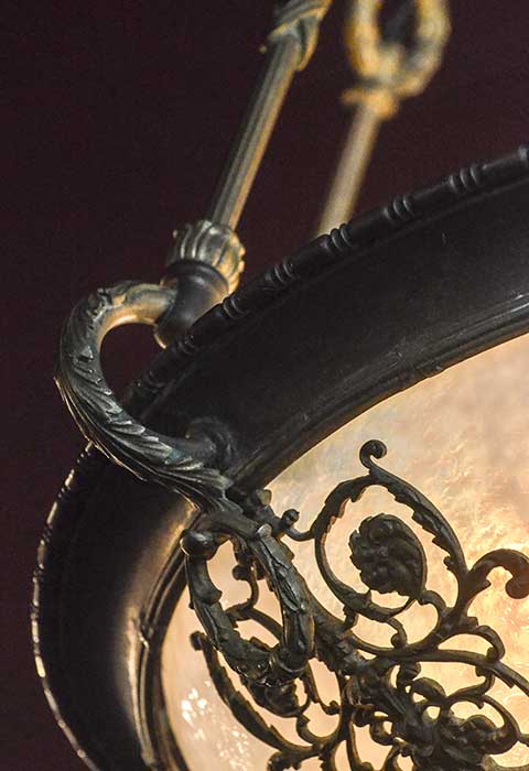 Bent-Glass Bowl Chandelier