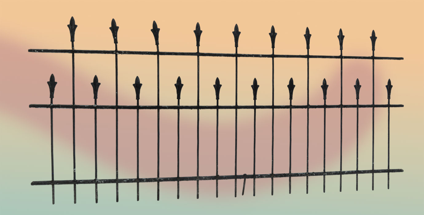 section of cast-iron fencing with spear-point decoration