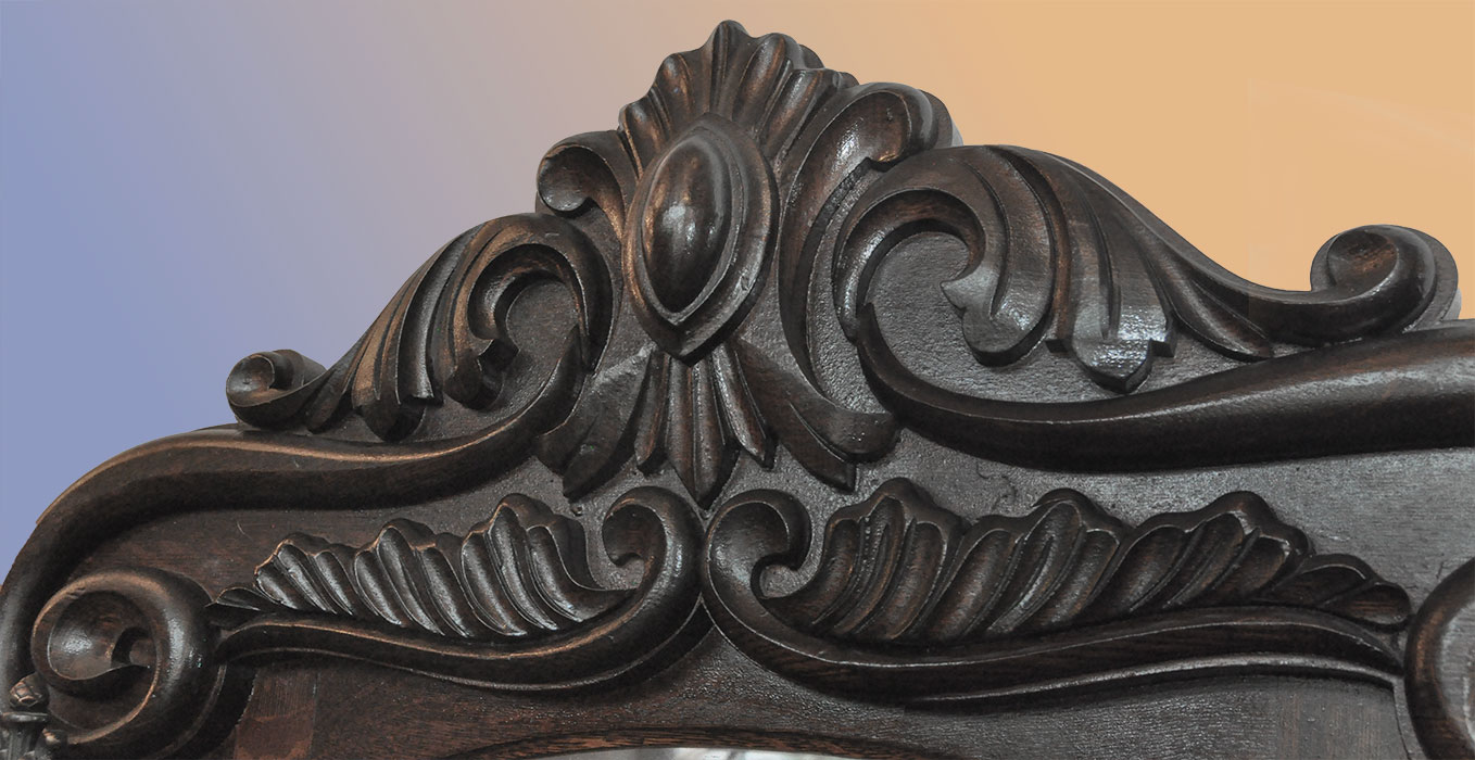 Deeply Carved Oak Hall Tree