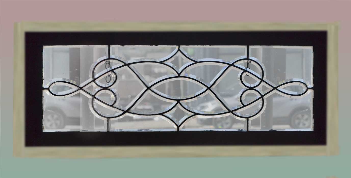 all-bevel-cut clear glass transom